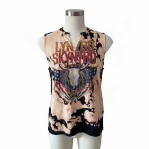 Lynyrd Skynyrd Upcycled Tie-Dye Tank (L) distressed Custom Vibe